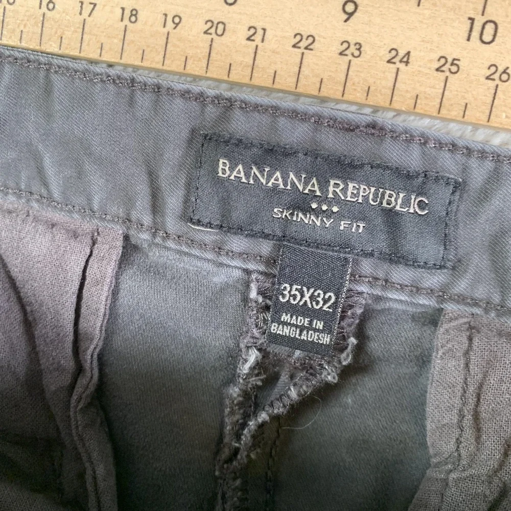 Banana‎ Republic Pants Mens 35x32(35x30) Gray Skinny Fit Chino Stretch Cotton